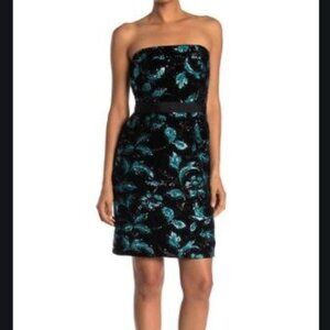 Sam Edelman Dress Strapless Womens 2 Sequin Velvet Y2K Retro Formal